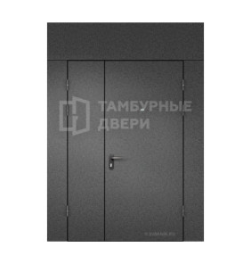 Дверь тамбурная глухая с фрамугой и перегородкой порошок — скелет ТД-217
